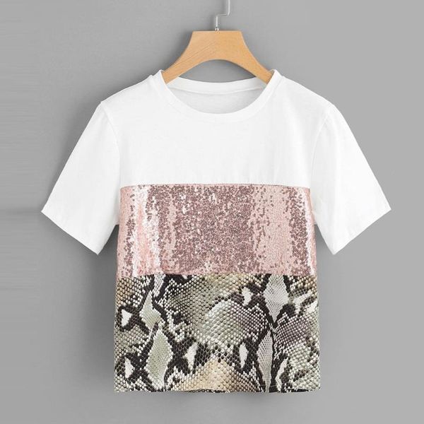 harajuku woman tshirts fashion womens pacthwork leopard/snake print sequin sleeve tee casual ropa de mujer, White
harajuku woman tshirts fashion womens pacthwork leopard/snake print sequin sleeve tee casual ropa de mujer, White