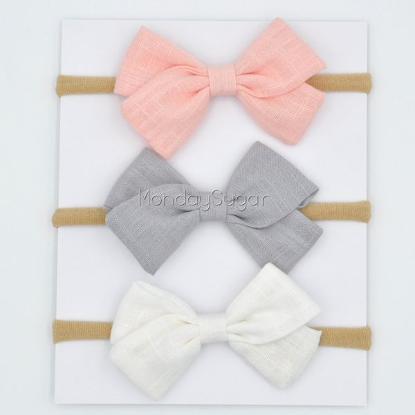 3pcs/set handtied fabric bow headband baby bow headband sets soft nylon hair band for infants baby hair accessory, Slivery;white
3pcs/set handtied fabric bow headband baby bow headband sets soft nylon hair band for infants baby hair accessory, Slivery;white
