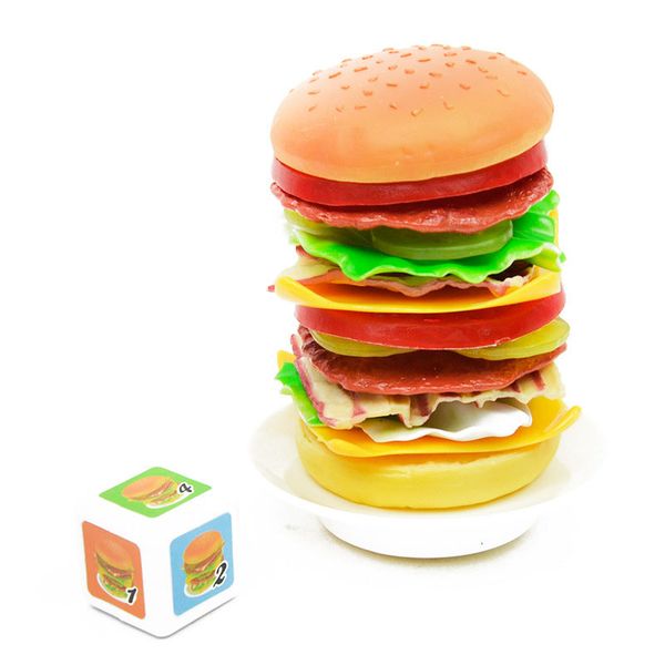 multicolor hamburger donut balance toy board game novelty stacking burger educational desk game funny stack food kids toy