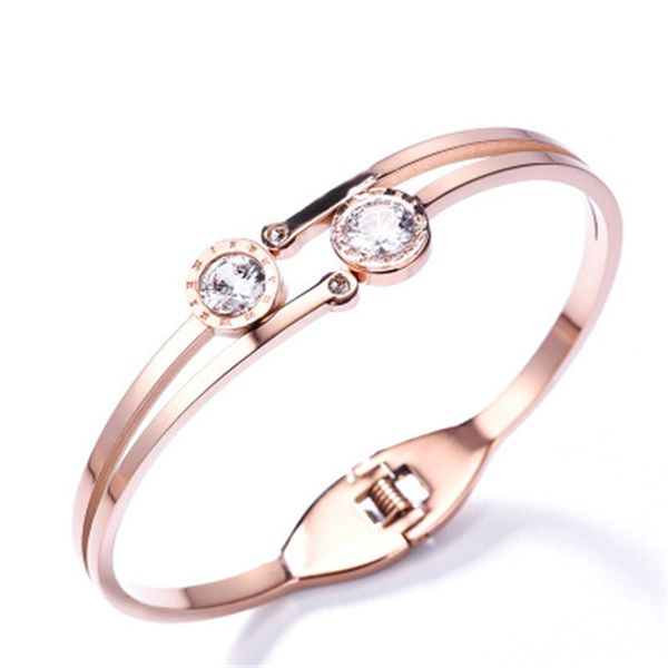 korea double delicate stainless steel rose gold bracelet simple rhinestone bangle with female gifts, Black
korea double delicate stainless steel rose gold bracelet simple rhinestone bangle with female gifts, Black