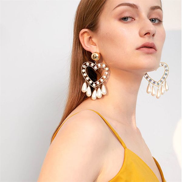 hoop & huggie fashion heart imitation pearl gold earring for woman crystal pendant statement earrings girl dress accessories jewelry gift, Golden;silver
hoop & huggie fashion heart imitation pearl gold earring for woman crystal pendant statement earrings girl dress accessories jewelry gift, Golden;silver