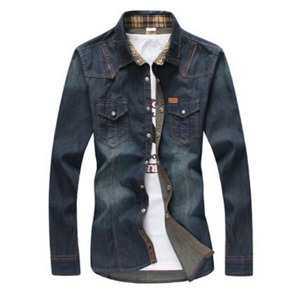 2019 fashion men's male big yards leisure denim shirts /brand business blue cowboy long sleeve jean shirts, White;black
2019 fashion men's male big yards leisure denim shirts /brand business blue cowboy long sleeve jean shirts, White;black