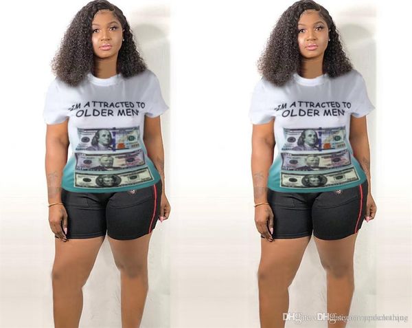женская летняя дизайнерские доллары печать tshirts crew neck коротким рукавом мода feamle одежда плюс размер повседневная одежда, White
женская летняя дизайнерские доллары печать tshirts crew neck коротким рукавом мода feamle одежда плюс размер повседневная одежда, White