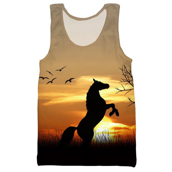 horse 3d printed tank for men fashion summer tank work out men women halter, White;black
horse 3d printed tank for men fashion summer tank work out men women halter, White;black