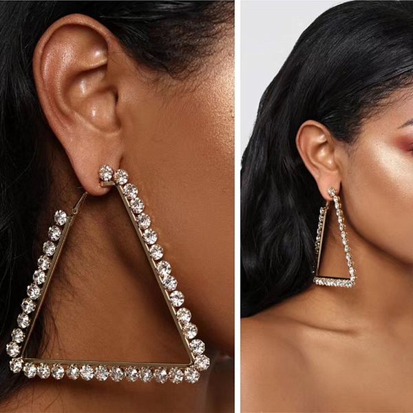 2020 new women fashion shiny rhinestone triangle charm hoop earrings brand alloy geometric collection earrings jewelry, Golden;silver
2020 new women fashion shiny rhinestone triangle charm hoop earrings brand alloy geometric collection earrings jewelry, Golden;silver