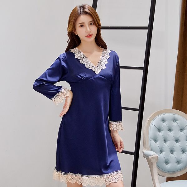 women's sleepwear 2021 summer lady night dress lace trim mini nightgown satin v-neck nightdress casual home dressing gown negligee, Black;red
women's sleepwear 2021 summer lady night dress lace trim mini nightgown satin v-neck nightdress casual home dressing gown negligee, Black;red