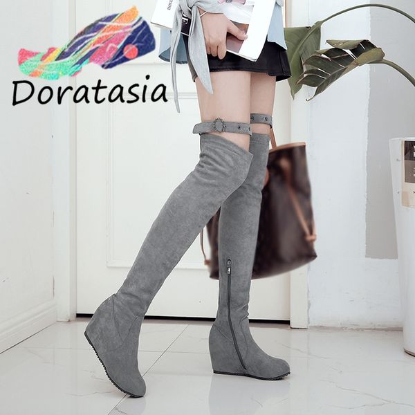 doratasia new girl casual thigh high boots buckle belt over the knee boots women 2020 increasing height zipper woman shoes, Black
doratasia new girl casual thigh high boots buckle belt over the knee boots women 2020 increasing height zipper woman shoes, Black