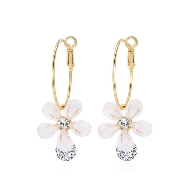 viennois dangle hoop earrings for women gold color flower zircon design female metallic party jewelry, Silver
viennois dangle hoop earrings for women gold color flower zircon design female metallic party jewelry, Silver