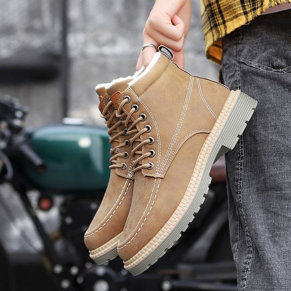 vogue new snow boots men winter plush warm men motorcycle boots lace-up non-slip male ankle waterproof work shoes boy, Black
vogue new snow boots men winter plush warm men motorcycle boots lace-up non-slip male ankle waterproof work shoes boy, Black