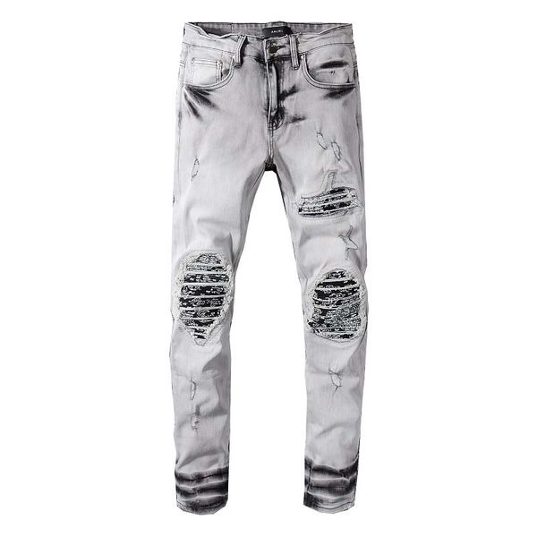 tide brand spring / summer 2020 new men's korean fashion wild elastic stretch hole nine points pants casual feet jeans, Blue
tide brand spring / summer 2020 new men's korean fashion wild elastic stretch hole nine points pants casual feet jeans, Blue
