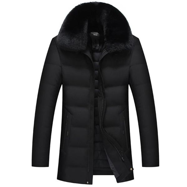 autumn and winter men's business casual cotton jacket high-grade fur collar jacket thick warm coat, Black
autumn and winter men's business casual cotton jacket high-grade fur collar jacket thick warm coat, Black