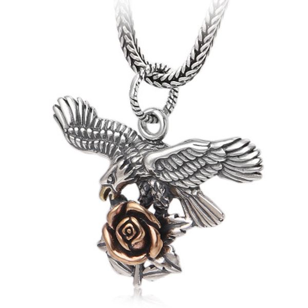925 sterling silver jewelry for men women vintage good luck flying eagle rose necklace pendant jewelry
925 sterling silver jewelry for men women vintage good luck flying eagle rose necklace pendant jewelry