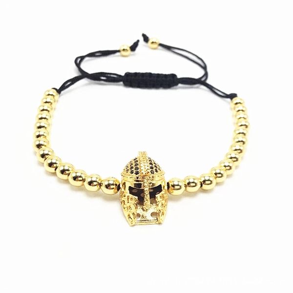 braided bracelet with copper beads and 5mm zircon braided man designer bracelet copper beads in warrior helmet, Black
braided bracelet with copper beads and 5mm zircon braided man designer bracelet copper beads in warrior helmet, Black