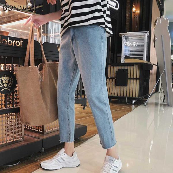 men's jeans men korean style ankle-length simple straight trousers leisure daily streetwear mens chic harajuku all-match loose, Blue
men's jeans men korean style ankle-length simple straight trousers leisure daily streetwear mens chic harajuku all-match loose, Blue