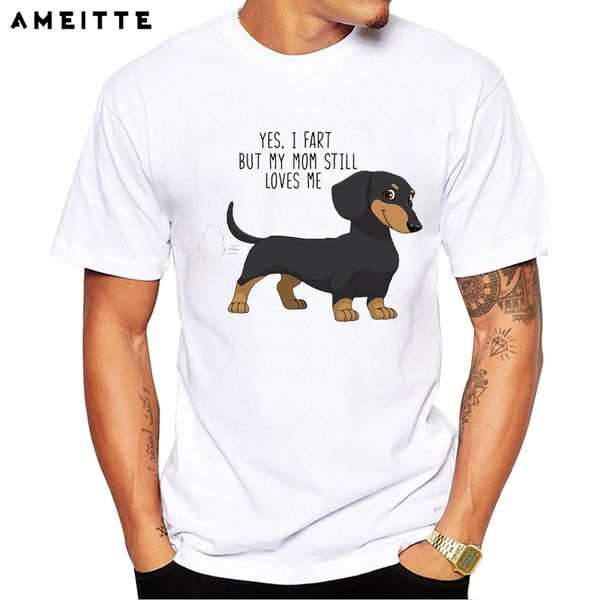 ameitte 2019 funny dachshund fart design t-shirt men's cute dog summer casual white print tees homme, White;black
ameitte 2019 funny dachshund fart design t-shirt men's cute dog summer casual white print tees homme, White;black