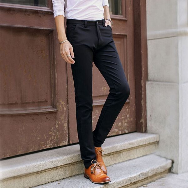 2016 fashion men's skinny suit pants new casual designer slim fit pants man work formal dress male black long trousers, White;black
2016 fashion men's skinny suit pants new casual designer slim fit pants man work formal dress male black long trousers, White;black