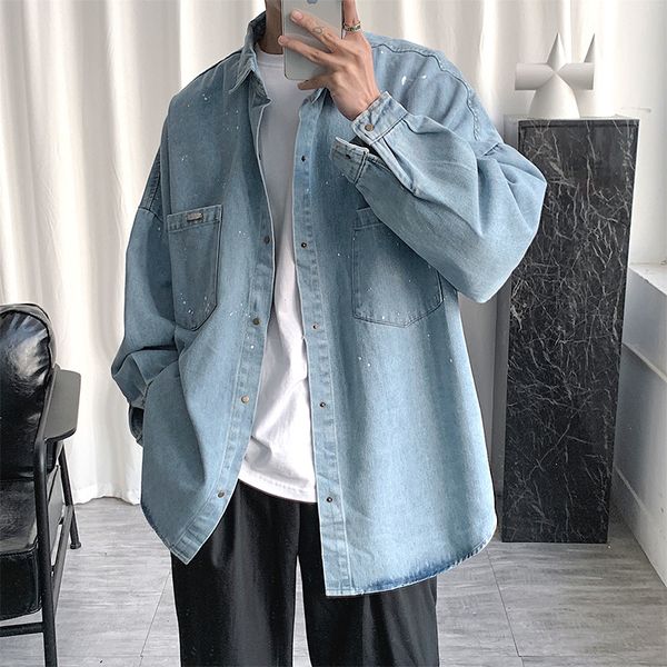 2019 autumn and winter new youth popular solid color loose denim shirt fashion casual long-sleeved shirt coat blue / black -xl, White;black
2019 autumn and winter new youth popular solid color loose denim shirt fashion casual long-sleeved shirt coat blue / black -xl, White;black