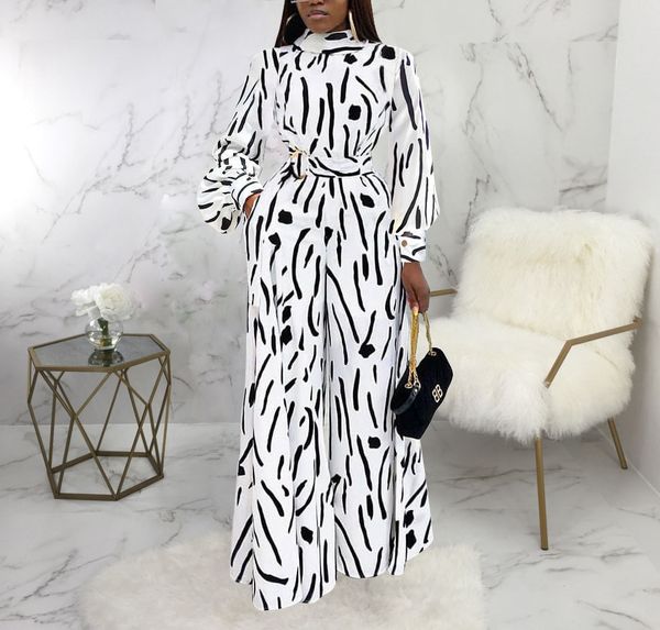 casual women jumpsuit wide leg pants stand neck long sleeve one piece jumpsuit print high waist sashes elegant overalls 2019, Black;white
casual women jumpsuit wide leg pants stand neck long sleeve one piece jumpsuit print high waist sashes elegant overalls 2019, Black;white