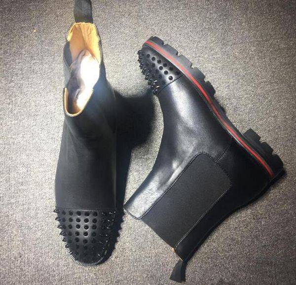 fashion slip on boots orange leather spikes round toe red bottom for man shoes high casual loafers flat footwear ankle boot knight boots, Black
fashion slip on boots orange leather spikes round toe red bottom for man shoes high casual loafers flat footwear ankle boot knight boots, Black