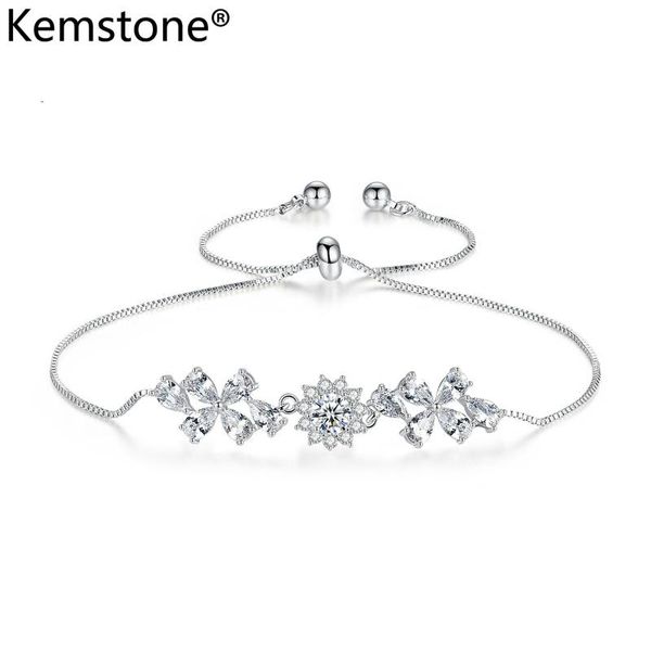 kemstone stylish copper zircon white multicolor flowers charm adjustable bracelet jewelry gift for women, Golden;silver
kemstone stylish copper zircon white multicolor flowers charm adjustable bracelet jewelry gift for women, Golden;silver