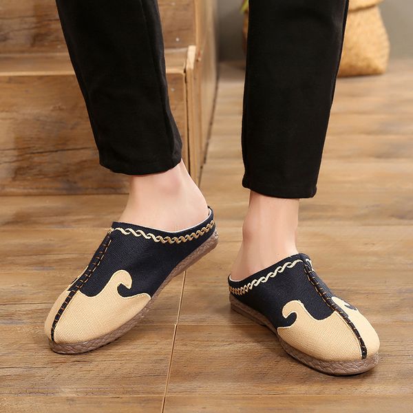 men canvas shoes casual summer new half slippers handmade comfortable breathable sandals soft lazy cotton fabric slippers new, Black
men canvas shoes casual summer new half slippers handmade comfortable breathable sandals soft lazy cotton fabric slippers new, Black