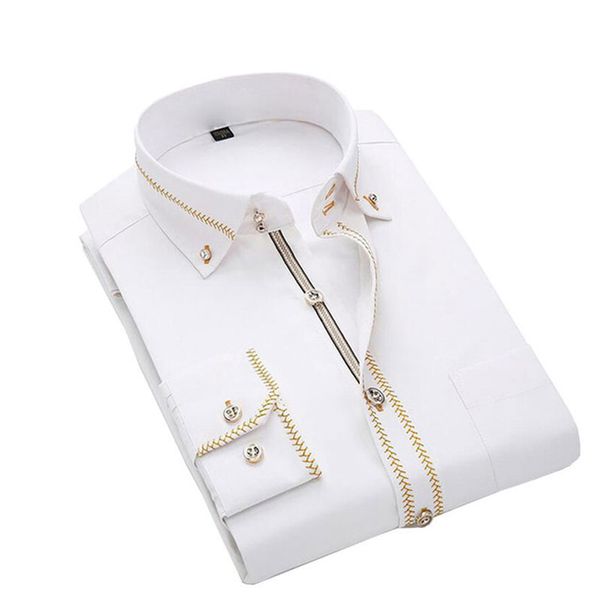 jeetoo 2019 men's solid slim casual wedding shirt business long sleeve men dress blouses work wear formal male tuxedo plus size, White;black
jeetoo 2019 men's solid slim casual wedding shirt business long sleeve men dress blouses work wear formal male tuxedo plus size, White;black