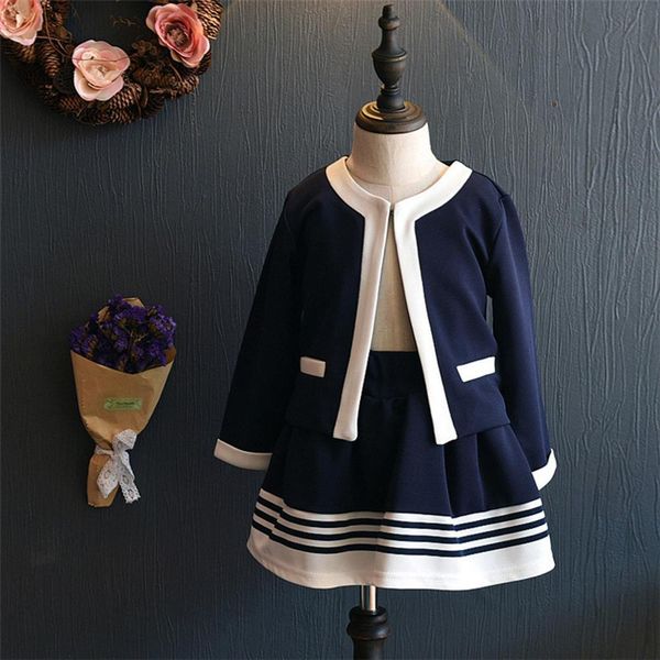 fashion girl cardigan campus long sleeves loose coat stripe short skirt suit, White
fashion girl cardigan campus long sleeves loose coat stripe short skirt suit, White