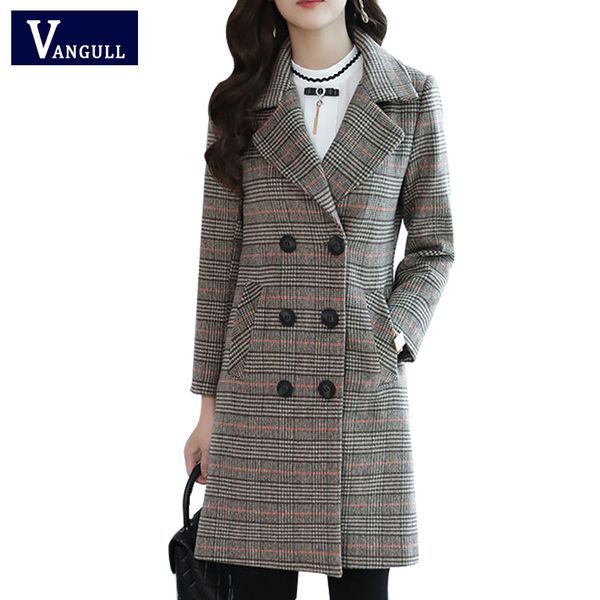 vangull plus size 5xl autumn winter wool coat women plaid blends office lady double breasted long coats casual slim jacket 2019, Black
vangull plus size 5xl autumn winter wool coat women plaid blends office lady double breasted long coats casual slim jacket 2019, Black