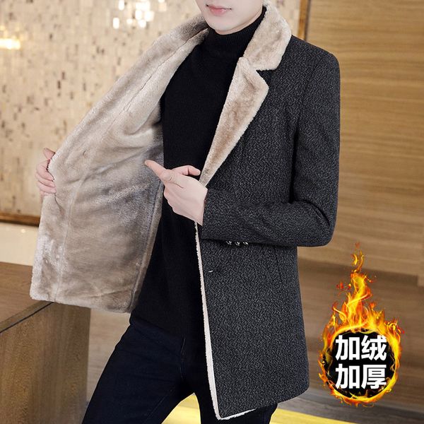 fashion mens wool blend lapel single breasted wool liner coat thick warm winter outwear h01, Black
fashion mens wool blend lapel single breasted wool liner coat thick warm winter outwear h01, Black