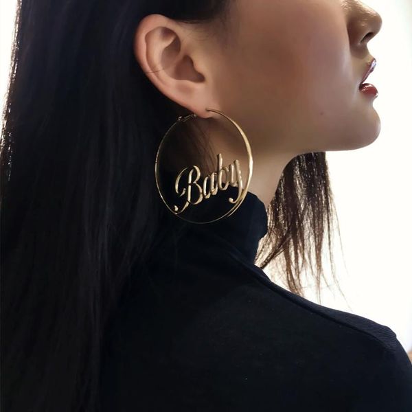 jzyn 2020 simple stainless steel letter hoop earrings for women girl personalized gold color big circle earrings fashion jewelry, Golden;silver
jzyn 2020 simple stainless steel letter hoop earrings for women girl personalized gold color big circle earrings fashion jewelry, Golden;silver