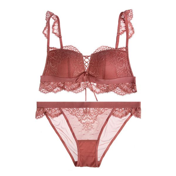 new french bra retro sweet bandage no steel ring thin cotton cup lace bra set, Red;black
new french bra retro sweet bandage no steel ring thin cotton cup lace bra set, Red;black