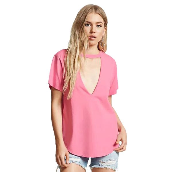 женщин дизайнер сплошной цвет свободные короткий рукав женский большой размер дамы случайные сексуальные т-shirt6jht, White
женщин дизайнер сплошной цвет свободные короткий рукав женский большой размер дамы случайные сексуальные т-shirt6jht, White