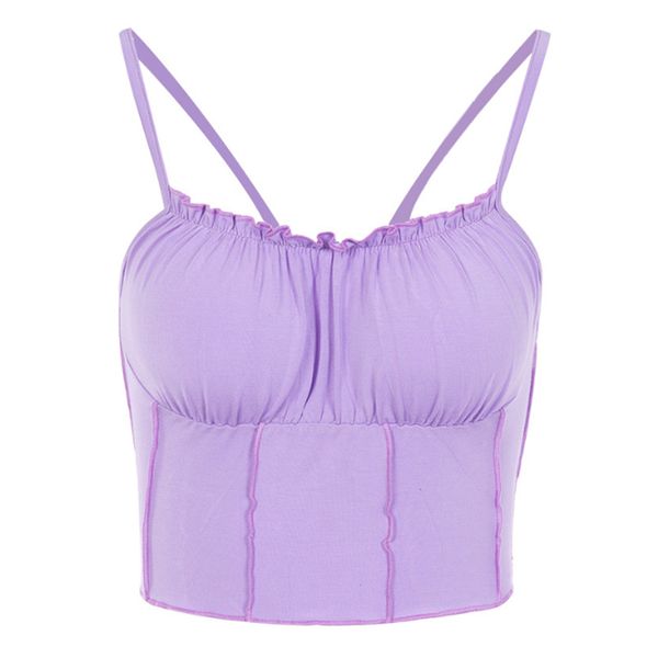 camisole spaghetti straps ruffles crop 2019 women purple backless sleeveless vest female skinny bralette, Black;white
camisole spaghetti straps ruffles crop 2019 women purple backless sleeveless vest female skinny bralette, Black;white