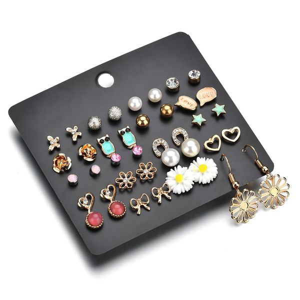 20 pairsset enamel star butterfly owl stud earrings set female gold color metal heart flower earring girls jewelry e2911, Golden;silver
20 pairsset enamel star butterfly owl stud earrings set female gold color metal heart flower earring girls jewelry e2911, Golden;silver