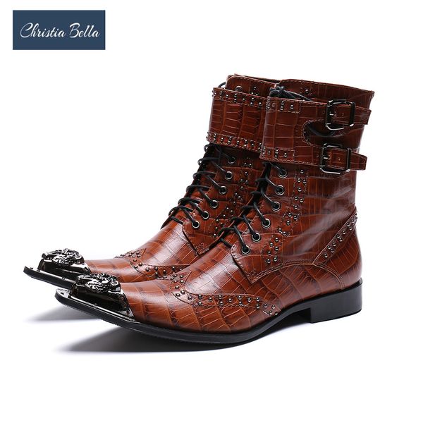 christia bella autumn buckle men shoes genuine leather boots fashion metal pointed toe boots big size zipper ankle, Black
christia bella autumn buckle men shoes genuine leather boots fashion metal pointed toe boots big size zipper ankle, Black