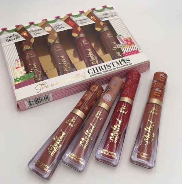 christmas faced 4pcs lipsticks the sweet smell of christmas treats liquid 4 colors lips gloss set melted matte makeup cosmetics gift
christmas faced 4pcs lipsticks the sweet smell of christmas treats liquid 4 colors lips gloss set melted matte makeup cosmetics gift