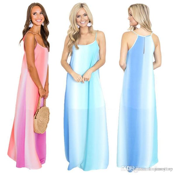summer women gradient color dress fashion designer bohemian dresses casual holiday spaghetti strap dress, Black;gray
summer women gradient color dress fashion designer bohemian dresses casual holiday spaghetti strap dress, Black;gray