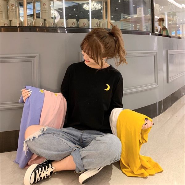 autumn 2019 women's loose weather pattern t- embroidery embroidery embroidered long sleeve base shirt t-shirt fashion, White
autumn 2019 women's loose weather pattern t- embroidery embroidery embroidered long sleeve base shirt t-shirt fashion, White