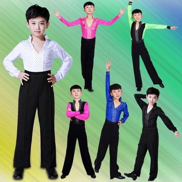 new boy latin dancewear ballroom stage modern boys latin dance costumes clothes performance clothing, Black;red
new boy latin dancewear ballroom stage modern boys latin dance costumes clothes performance clothing, Black;red