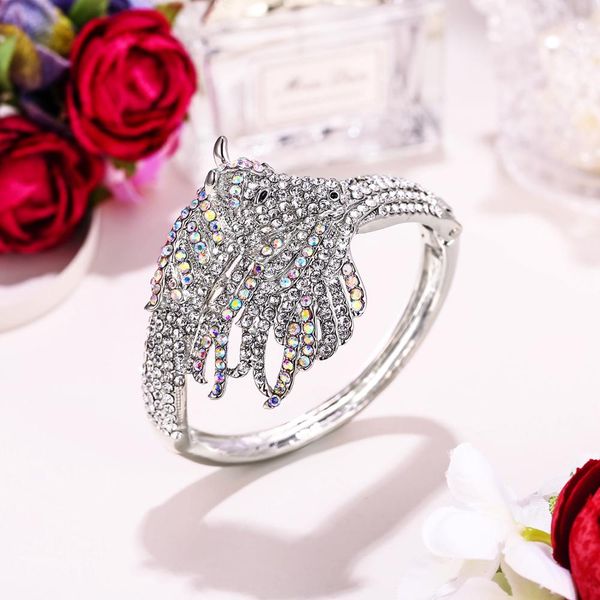 tuliper lucky horse animal bracelet & bangle austrian crystal rhinestone bangle for women party jewelry silver/gold tone, Black
tuliper lucky horse animal bracelet & bangle austrian crystal rhinestone bangle for women party jewelry silver/gold tone, Black