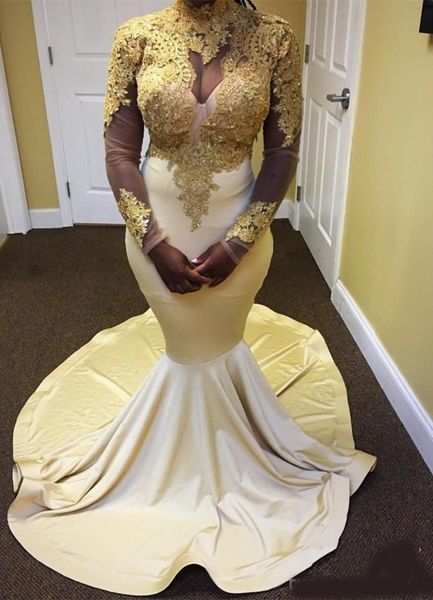 charming gold lace high neck mermaid long evening dresses satin long sleeve formal evening gowns prom party dresses vestido de noche, Black;red
charming gold lace high neck mermaid long evening dresses satin long sleeve formal evening gowns prom party dresses vestido de noche, Black;red