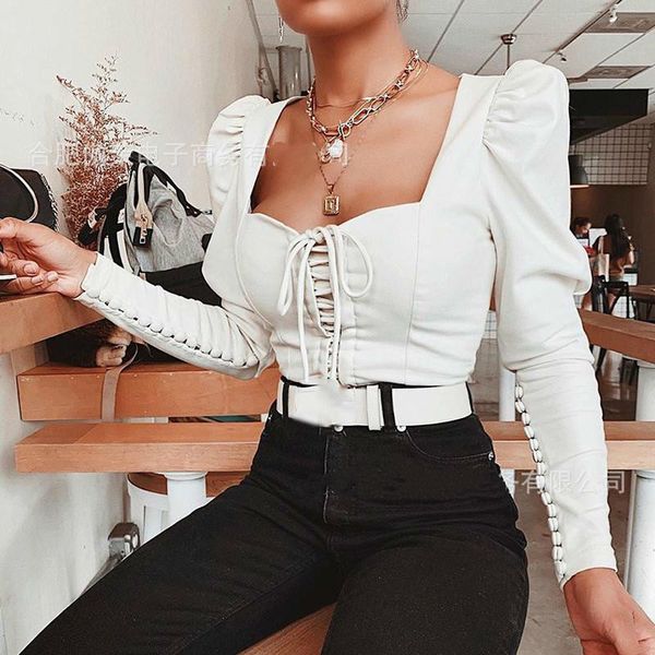 deat 2020 spring long puff sleeve square collar white hollow out bandage short blouse women mh942
deat 2020 spring long puff sleeve square collar white hollow out bandage short blouse women mh942