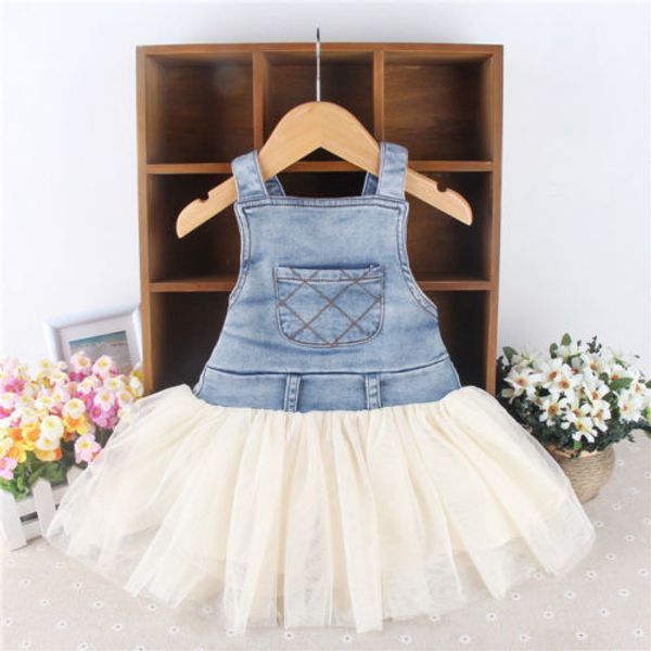 kids baby girls toddler summer overalls denim frilly tutu dress 6m-4y outfits, Red;yellow 
kids baby girls toddler summer overalls denim frilly tutu dress 6m-4y outfits, Red;yellow
