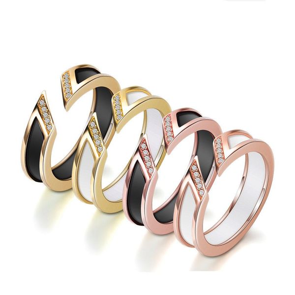 fashion women rings jewelry 2019 new elegant zircon black white ceramic cluster rings wholesale 18k gold plated stainless steel rings lr095, Golden;silver
fashion women rings jewelry 2019 new elegant zircon black white ceramic cluster rings wholesale 18k gold plated stainless steel rings lr095, Golden;silver