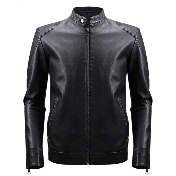 pu jacket men casual black coat solid color 2019 fashion autumn winter leather jackets male j0257, Black;brown
pu jacket men casual black coat solid color 2019 fashion autumn winter leather jackets male j0257, Black;brown