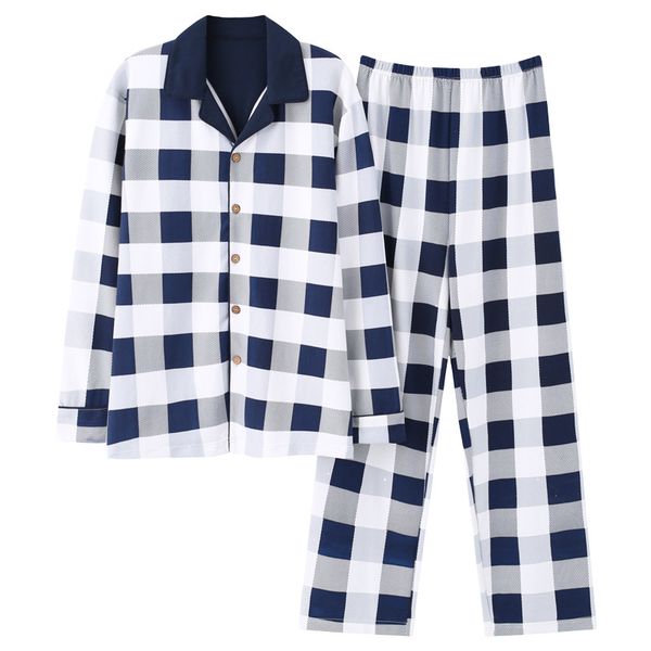 new 100% cotton men's autumn&winter long-sleeved trousers pajamas suit white plaid flannel sleepwear velvet soft clothing set, Black;brown
new 100% cotton men's autumn&winter long-sleeved trousers pajamas suit white plaid flannel sleepwear velvet soft clothing set, Black;brown