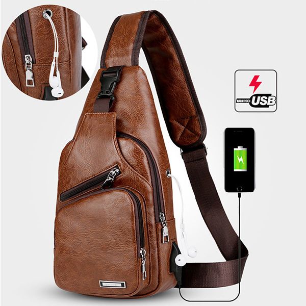 men's sling chest bag pu leather shoulder crossbody bag with usb charging port for business travel hiking school
men's sling chest bag pu leather shoulder crossbody bag with usb charging port for business travel hiking school