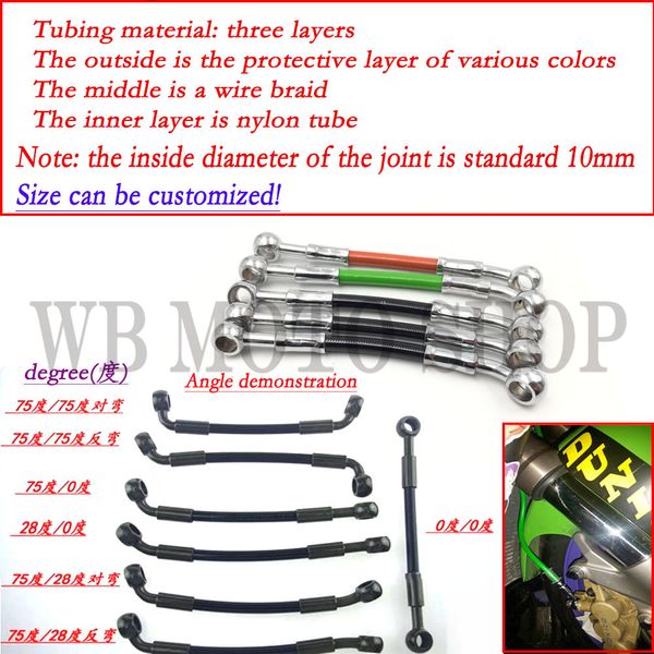 customized motorcycle dirt bike braided steel hydraulic reinforce brake line clutch oil hose tube 400mm to 2200mm fit racing
customized motorcycle dirt bike braided steel hydraulic reinforce brake line clutch oil hose tube 400mm to 2200mm fit racing