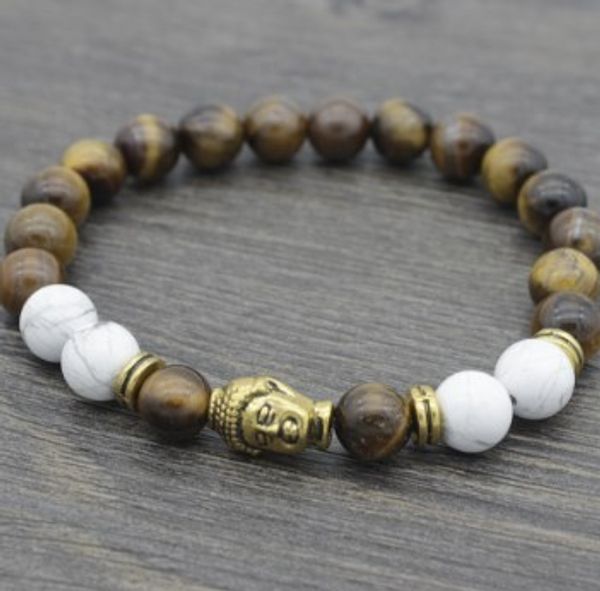 8mm gb24 adjusted yellow tigereye stone bead bracelet reiki buddha head prayer charm rope white howlite bangles, Black
8mm gb24 adjusted yellow tigereye stone bead bracelet reiki buddha head prayer charm rope white howlite bangles, Black