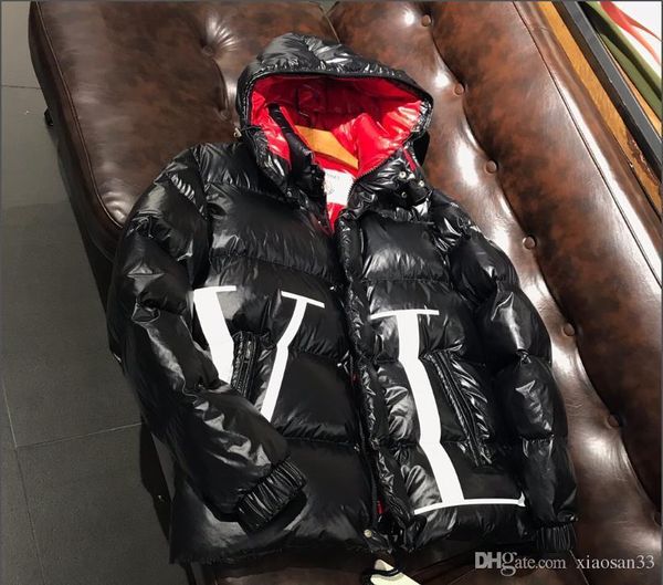 18 90 white goo e down thick warm down coat tar joint down jacket men man winter coat outwear jacket parka, Black